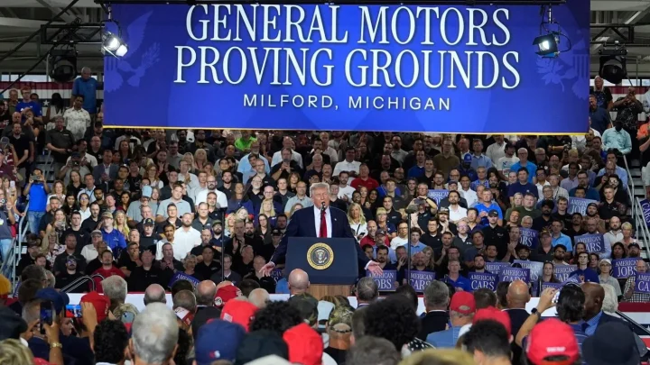Live updates: Trump touts tariffs at GM in Michigan ahead of primaries